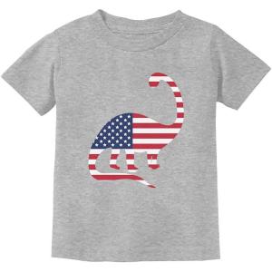 imageUSA Dinosaur American Flag Shirt 4th of July Gift Youth Kids TShirtGray