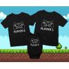 imageFamily Matching Outfits Mom Dad Baby Son Daughter Player Gaming Shirts Gift SetDad Black  Mom Black  Baby Black