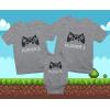 imageFamily Matching Outfits Mom Dad Baby Son Daughter Player Gaming Shirts Gift SetDad Gray  Mom Gray  Baby Gray