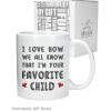 imageIm Your Favorite Child Funny Ceramic Coffee Mug  Novelty Birthday For Parents From Son or Daughter Fathers Day for Dad Unique Cup For Mom Tea Mug 15 Ounce White