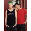 imageLove is Love Gay Pride Top Rainbow Flag Heart LGBT Mens Tank TopBlack