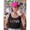 imageLove is Love Gay Pride Top Rainbow Flag Heart LGBT Racerback Tank TopBlack