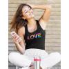 imageLove is Love Gay Pride Top Rainbow Flag Heart LGBT Racerback Tank TopBlack