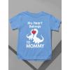 imageMy Heart Belongs to Mommy Gifts to Mom from Son Daughter Mothers Day Shirts for Kids Toddler Youth Kids TShirtDino Belongs  California Blue