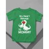 imageMy Heart Belongs to Mommy Gifts to Mom from Son Daughter Mothers Day Shirts for Kids Toddler Youth Kids TShirtDino Belongs  Green