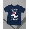 imageMy Heart Belongs to Mommy Gifts to Mom from Son Daughter Mothers Day Shirts for Kids Toddler Youth Kids TShirtDino Belongs  Navy