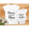 imageTstars Blessed to Be Her Mom Matching Outfit Set Mother and Baby Shirts for Mothers Day ampamp New MomsMom White  Daughter White
