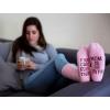 imageTstars Fuzzy Socks for Women Funny Gifts for Mom Wife If You Can Read This Pink Sock Off Duty Pink OS