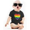 imageTstars Rainbow Heart LGBT Month Flag Baby Boy Girl Pride Outfit LGBTQ Gifts Gay Equality Infant BodysuitBlack