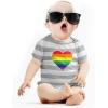 imageTstars Rainbow Heart LGBT Month Flag Baby Boy Girl Pride Outfit LGBTQ Gifts Gay Equality Infant BodysuitGrayWhite