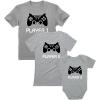imageFamily Matching Outfits Mom Dad Baby Son Daughter Player Gaming Shirts Gift SetDad Gray  Mom Gray  Baby Gray