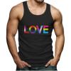 imageLove is Love Gay Pride Top Rainbow Flag Heart LGBT Mens Tank TopBlack