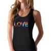 imageLove is Love Gay Pride Top Rainbow Flag Heart LGBT Racerback Tank TopBlack