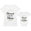imageTstars Blessed to Be Her Mom Matching Outfit Set Mother and Baby Shirts for Mothers Day ampamp New MomsMom White  Daughter White