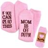 imageTstars Fuzzy Socks for Women Funny Gifts for Mom Wife If You Can Read This Pink Sock Off Duty Pink OS