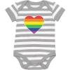 imageTstars Rainbow Heart LGBT Month Flag Baby Boy Girl Pride Outfit LGBTQ Gifts Gay Equality Infant BodysuitGrayWhite