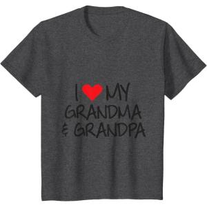 imageKids I love My Grandpa ampamp Grandma Grandkid Gift Kids TShirtDark Heather Grey