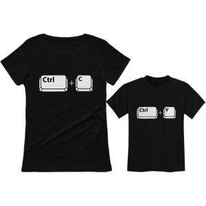 imageMom ampamp Her GirlBoy Copy Paste Matching Set Mother ampamp DaughterSon TShirtsMom Black  Child Black