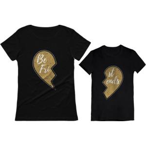 imageMom and Daughter Matching Outfits Best Friends Women Shirt Toddler Girl T ShirtMom Black  Girl Black