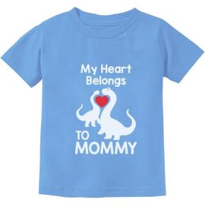 imageMy Heart Belongs to Mommy Gifts to Mom from Son Daughter Mothers Day Shirts for Kids Toddler Youth Kids TShirtDino Belongs  California Blue