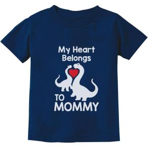 imageMy Heart Belongs to Mommy Gifts to Mom from Son Daughter Mothers Day Shirts for Kids Toddler Youth Kids TShirtDino Belongs  Navy