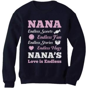imageNanas Love is Endless  Gift for Mothers Day Grandma Women SweatshirtNavy