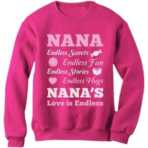 imageNanas Love is Endless  Gift for Mothers Day Grandma Women SweatshirtPink