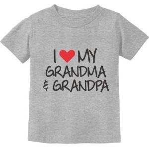 imageTeeStars  I Love My Grandpa ampamp Grandma Grandkid Gift ToddlerInfant Kids TShirtGray