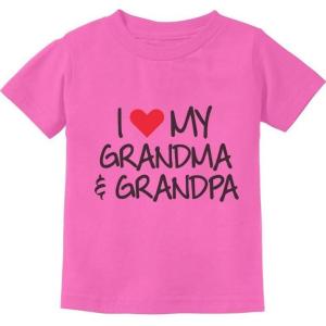 imageTeeStars  I Love My Grandpa ampamp Grandma Grandkid Gift ToddlerInfant Kids TShirtPink