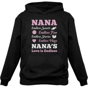 imageTeeStars  NANAS Love Is Endless  Gift for Mothers Day Grandma Women HoodieBlack