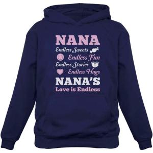 imageTeeStars  NANAS Love Is Endless  Gift for Mothers Day Grandma Women HoodieBlue
