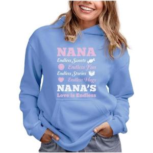 imageTeeStars  NANAS Love Is Endless  Gift for Mothers Day Grandma Women HoodieCalifornia Blue