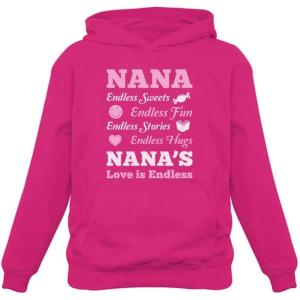 imageTeeStars  NANAS Love Is Endless  Gift for Mothers Day Grandma Women HoodiePink