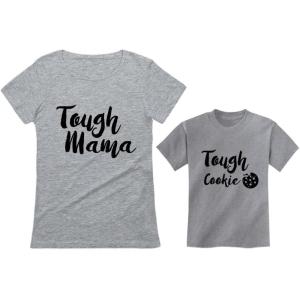 imageTough Mama Mommy and Me Matching Outfits Mothers Day Mom and Daughter Son ShirtsMom Gray  Child Gray