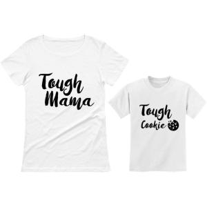 imageTough Mama Mommy and Me Matching Outfits Mothers Day Mom and Daughter Son ShirtsMom White  Child White
