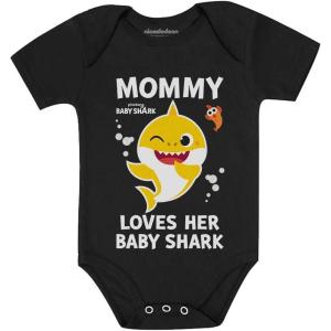 imageTstars 1st Mothers Day Baby Shark Doo Doo Doo Outfit Mom Gifts Baby Boy Girl Bodysuit Loves Baby SharkBlack