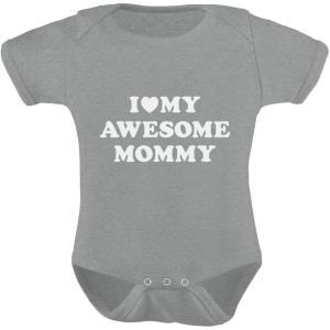 imageTstars I Love My Awesome Mommy Cutest Gift for Mothers Day Baby BodysuitGray