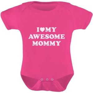 imageTstars I Love My Awesome Mommy Cutest Gift for Mothers Day Baby BodysuitWow Pink