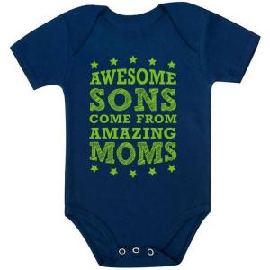 imageTstars I Mom Best Mothers Day Gift Baby BodysuitAwesome  Navy
