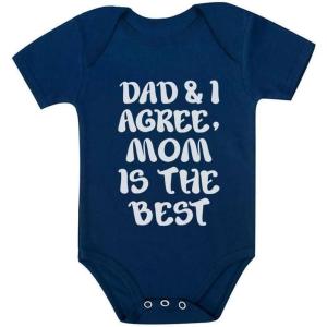 imageTstars I Mom Best Mothers Day Gift Baby BodysuitDad and I Agree  Navy