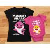 imageBaby Shark Family Set for Daddy Mommy Baby Matching Father Mother Infant OutfitsMom Black  Dad Black  Baby Wow Pink