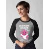 imageMommy Shark Shirt Baby Shark Mother 34 Women Sleeve Baseball Jersey ShirtBlueGray