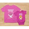 imageMommy and Baby Shark Matching Outfits Mom Gifts Mother ampamp Daughter Son Shirts SetMommy Pink  Baby Wow Pink