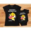 imageOur 1st Mothers Day Baby Shark Doo Doo Doo Outfits Mommy and Me Matching ShirtsMom Pink  Baby Aqua