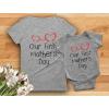 imageOur First Mothers Day Mommy and Me Matching Outfits Mom and Baby Shirts SetMom Gray  Baby Gray