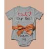 imageOur First Mothers Day Mommy and Me Matching Outfits Mom and Baby Shirts SetMom Gray  Baby Gray