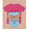 imageOur First Mothers Day Mommy and Me Matching Outfits Mom and Baby Shirts SetMom Pink  Baby Aqua
