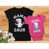 imageTstars Mama ampamp Baby Saur Matching Set Gift for New Moms and Babies Mothers Day Mom Shirt ampamp Infant BodysuitMom Black  Baby Wow Pink