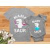 imageTstars Mama ampamp Baby Saur Matching Set Gift for New Moms and Babies Mothers Day Mom Shirt ampamp Infant BodysuitMom Gray  Baby Gray