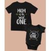 imageTstars Wild One Mommy and Me Matching Outfits 1st Birthday ampamp Mothers Day Shirt Set for Mom and BabyMom Black  Baby Black